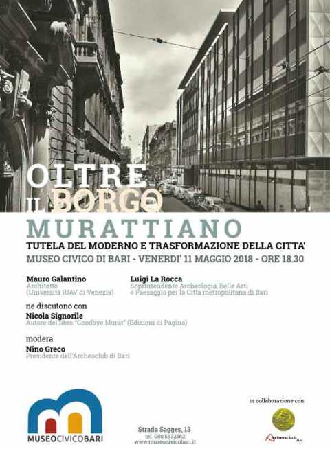 Bari, Museo Civico: incontro sul borgo murattiano